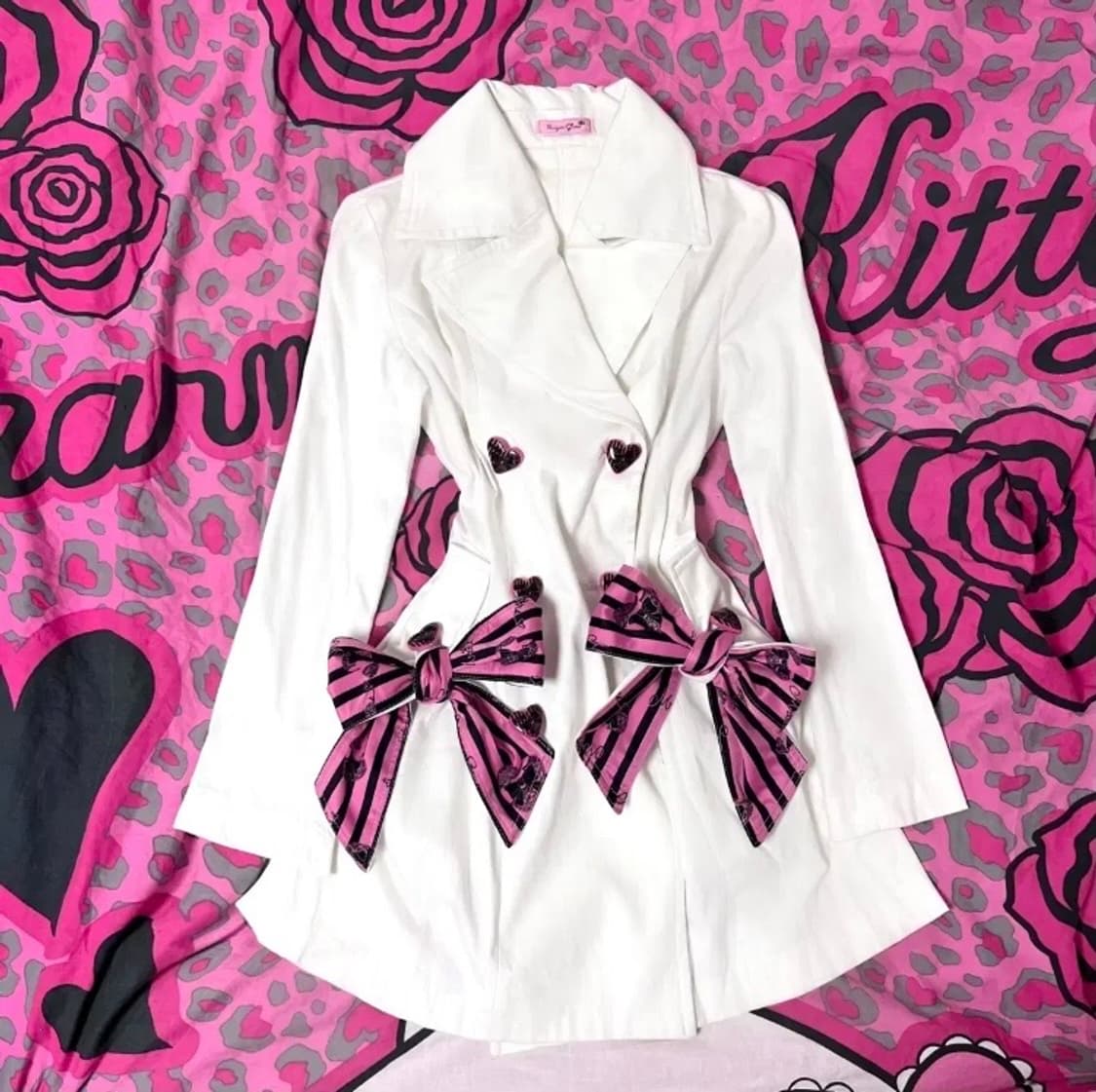 Ma*rs 마즈 스트라이프 하트리본 코트 히메오네갸루 핀터깔 상품이미지1