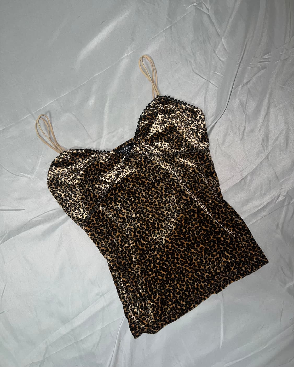 ✨vintage leopard velvet sleeveless y2k✨ 상품이미지1