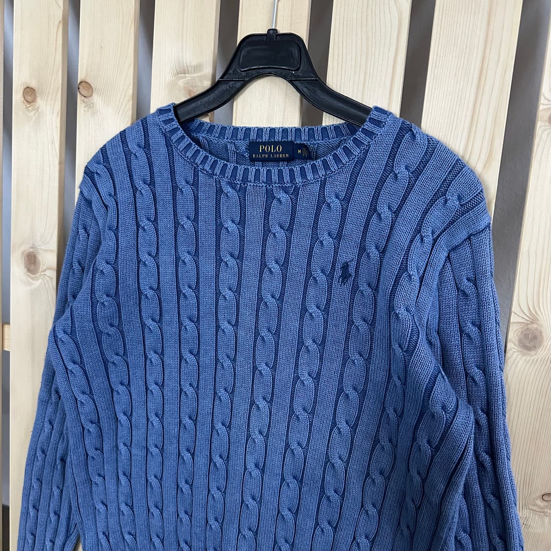(M) 폴로 랄프로렌 블루 케이블 니트 스웨터 상품이미지5