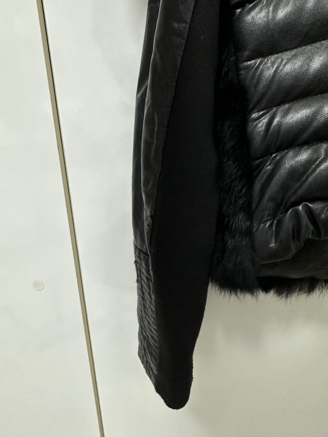 바이커 퍼 레더 자켓 상품이미지6