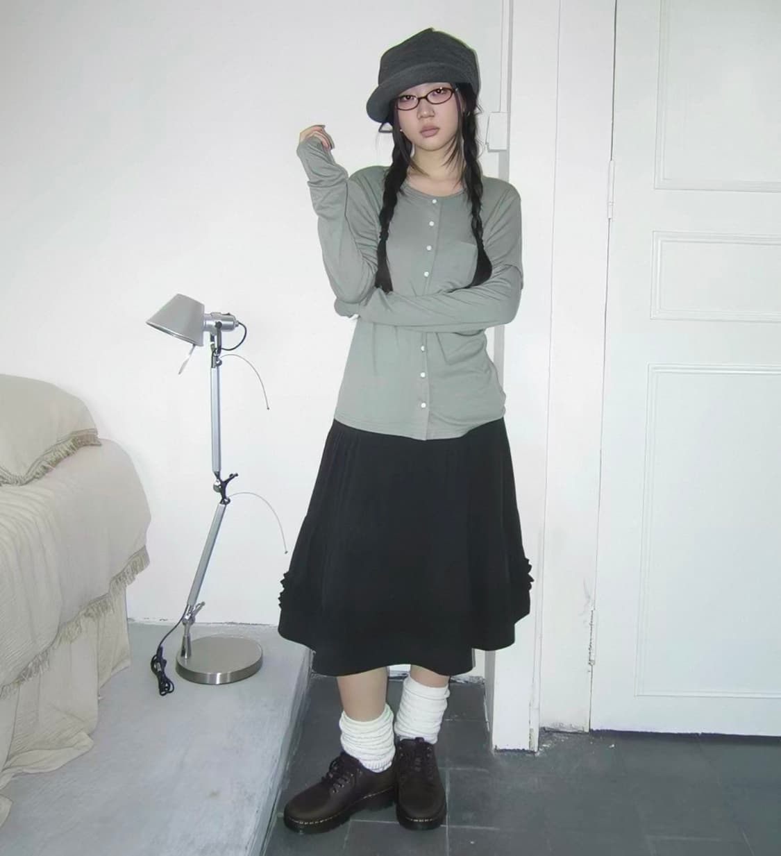 빈티지 레이어드 프릴 레이스 미디 롱 스커트 일본 중국 상품이미지3