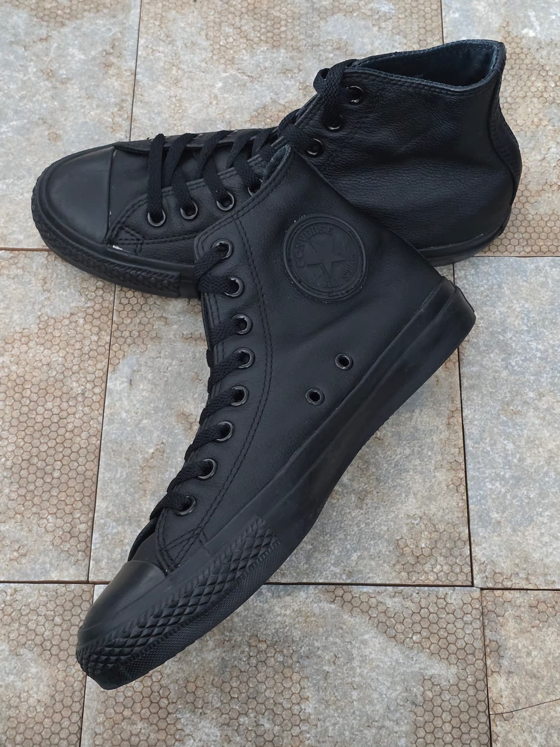 (250)컨버스 척테일러 올스타 하이 레더 블랙 상품이미지5