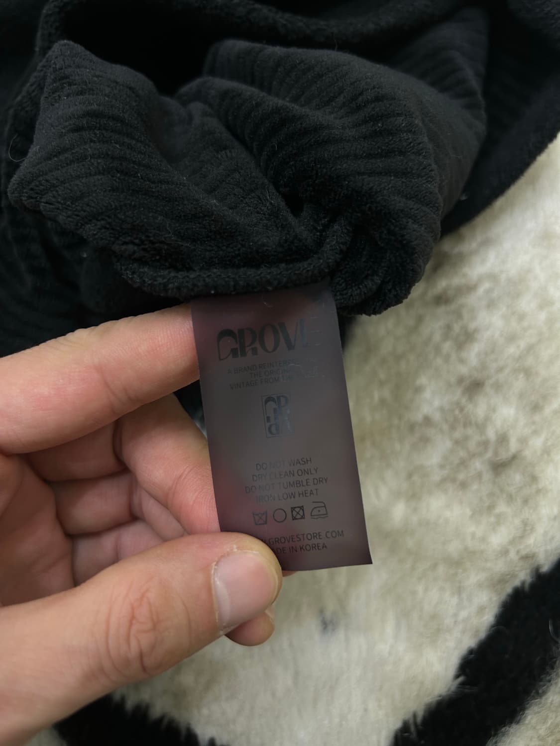 [Free]그로브 로고 벨로어 반팔/블랙/기모 상품이미지5