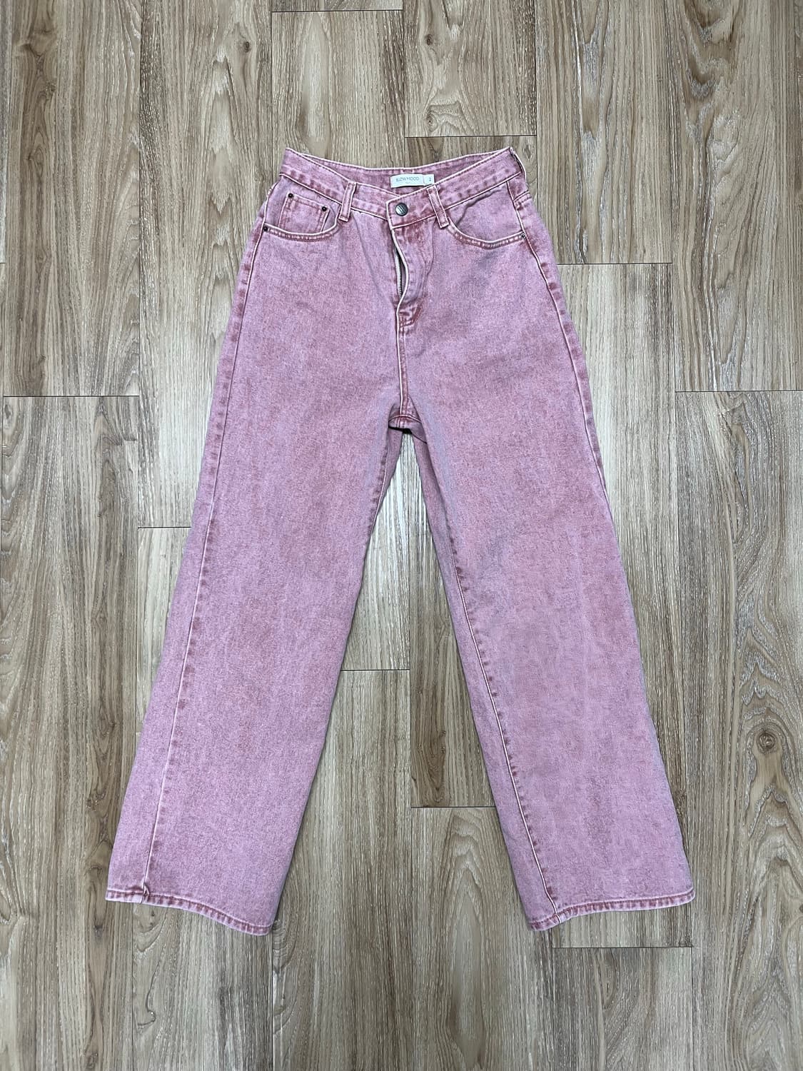 슬로우무드 와이드 핑크 청바지 26 상품이미지4