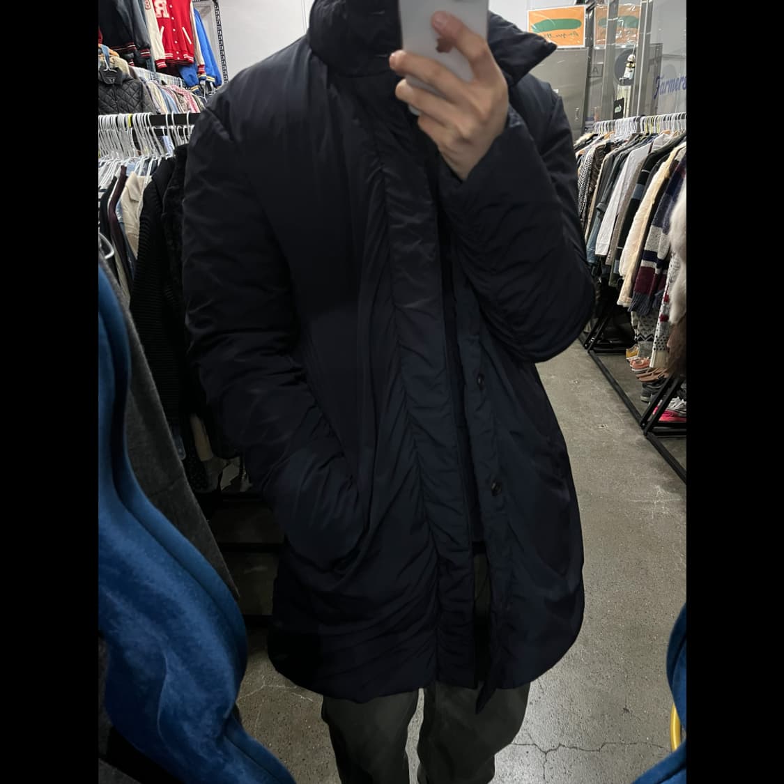 클럽모나코 구스다운 패딩코트 네이비 M 상품이미지3