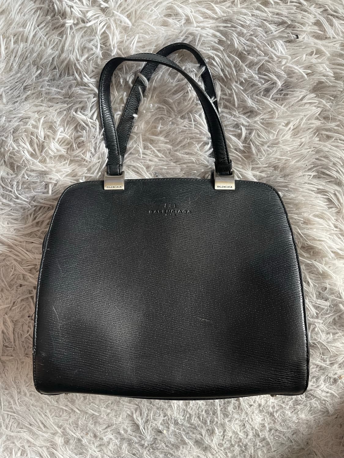 발렌시아가 블랙 빈티지 가죽 핸드백 상품이미지1