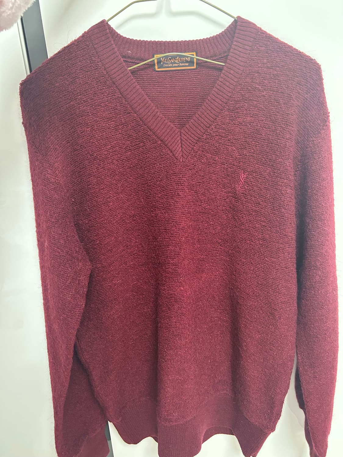 [M] 입생로랑 버건디 니트 상품이미지2