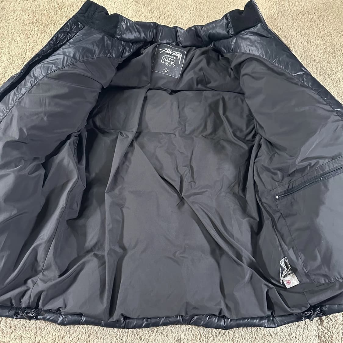 스투시 어센틱 기어 다운 푸퍼 자켓 블랙 L 상품이미지8