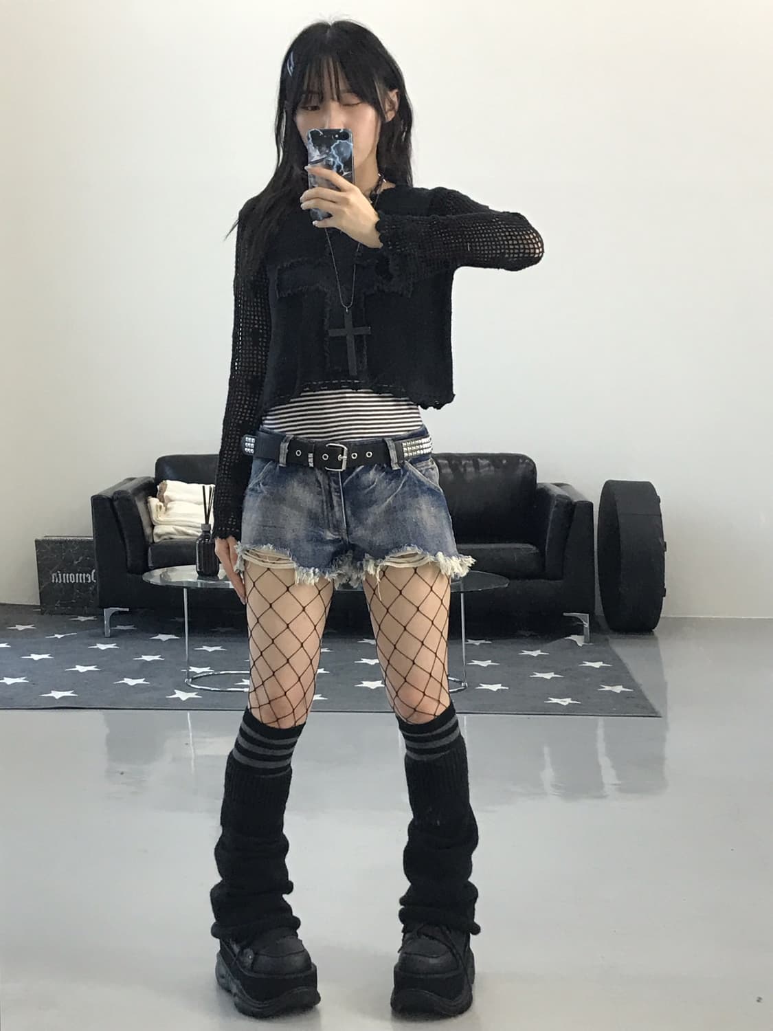 Moda Acrylic Y2k Cross Sweaters 상품이미지2
