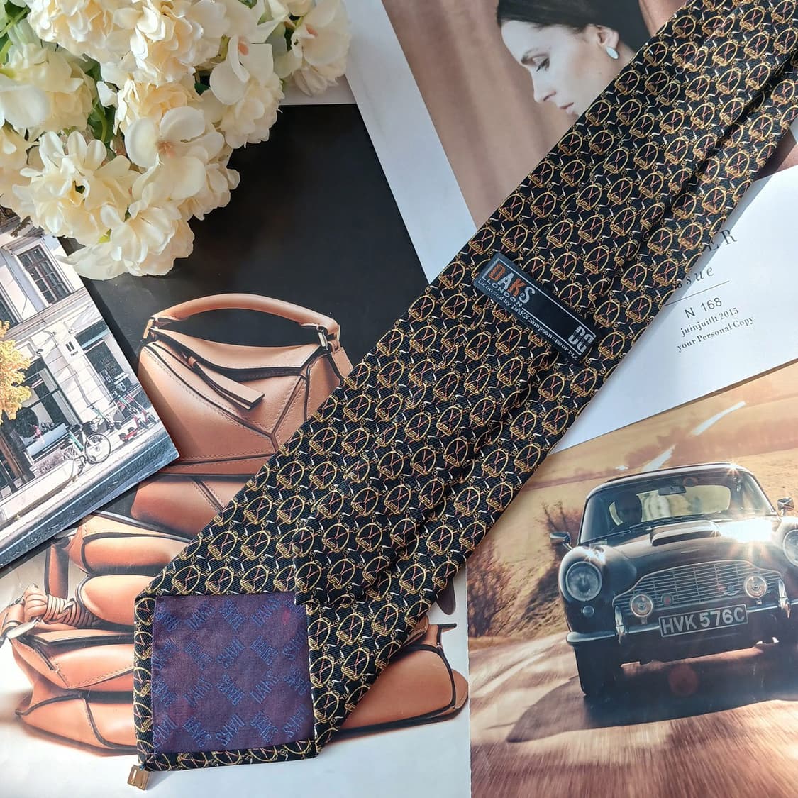 DAKS 닥스 실크 블랙 패턴 넥타이 9.7cm A등급 A19797 상품이미지4