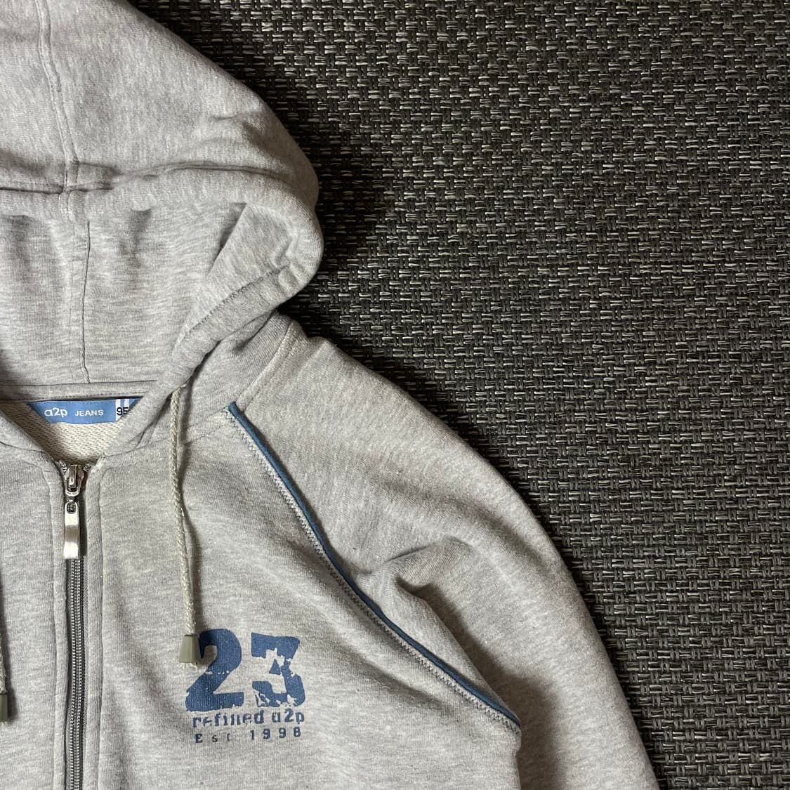 JEANS 그레이 로고 후드 집업 95 상품이미지3