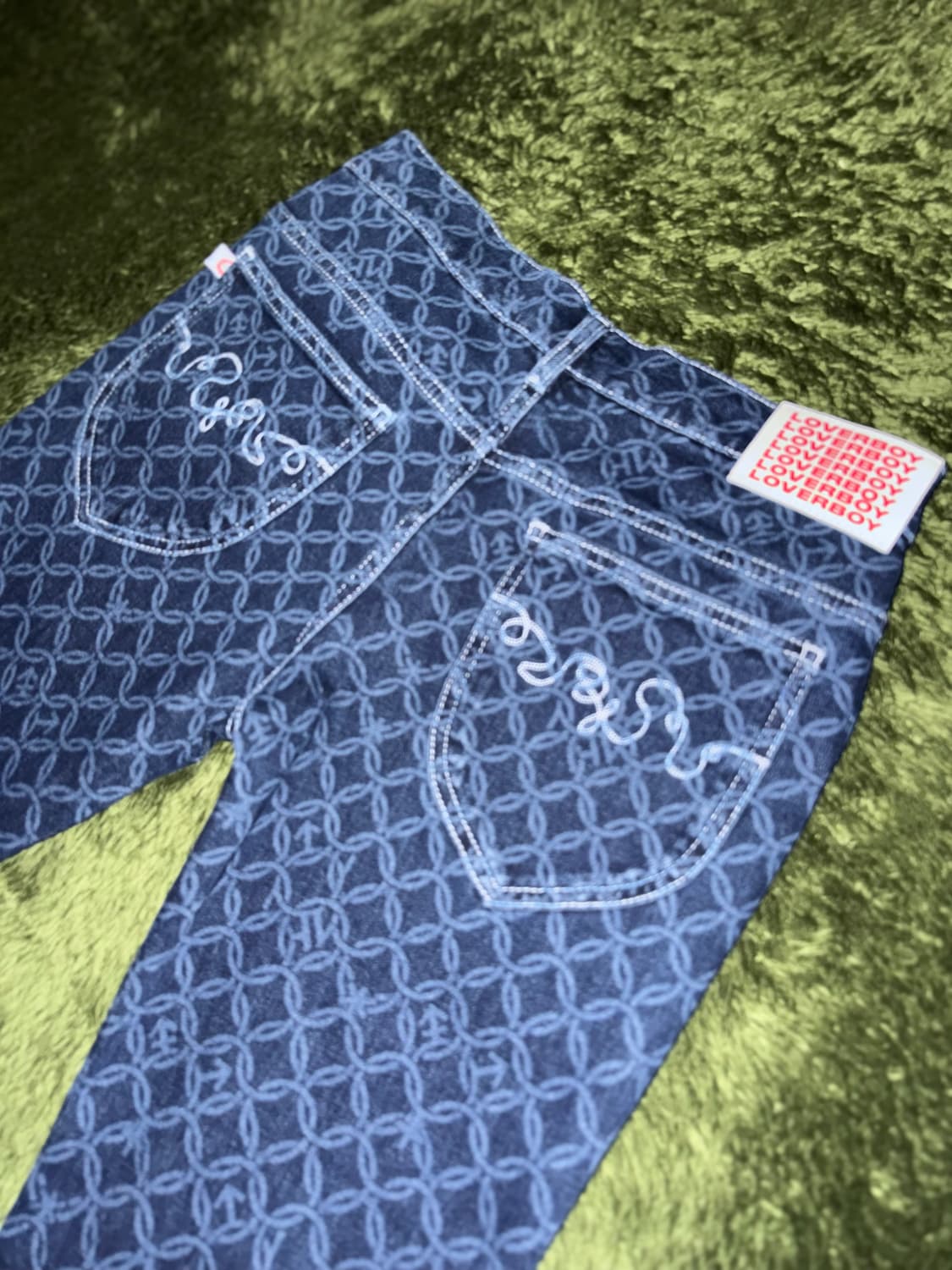 [M] 찰스 제프리 러버보이 지오메트릭 패턴 부츠컷 데님 팬츠 상품이미지8