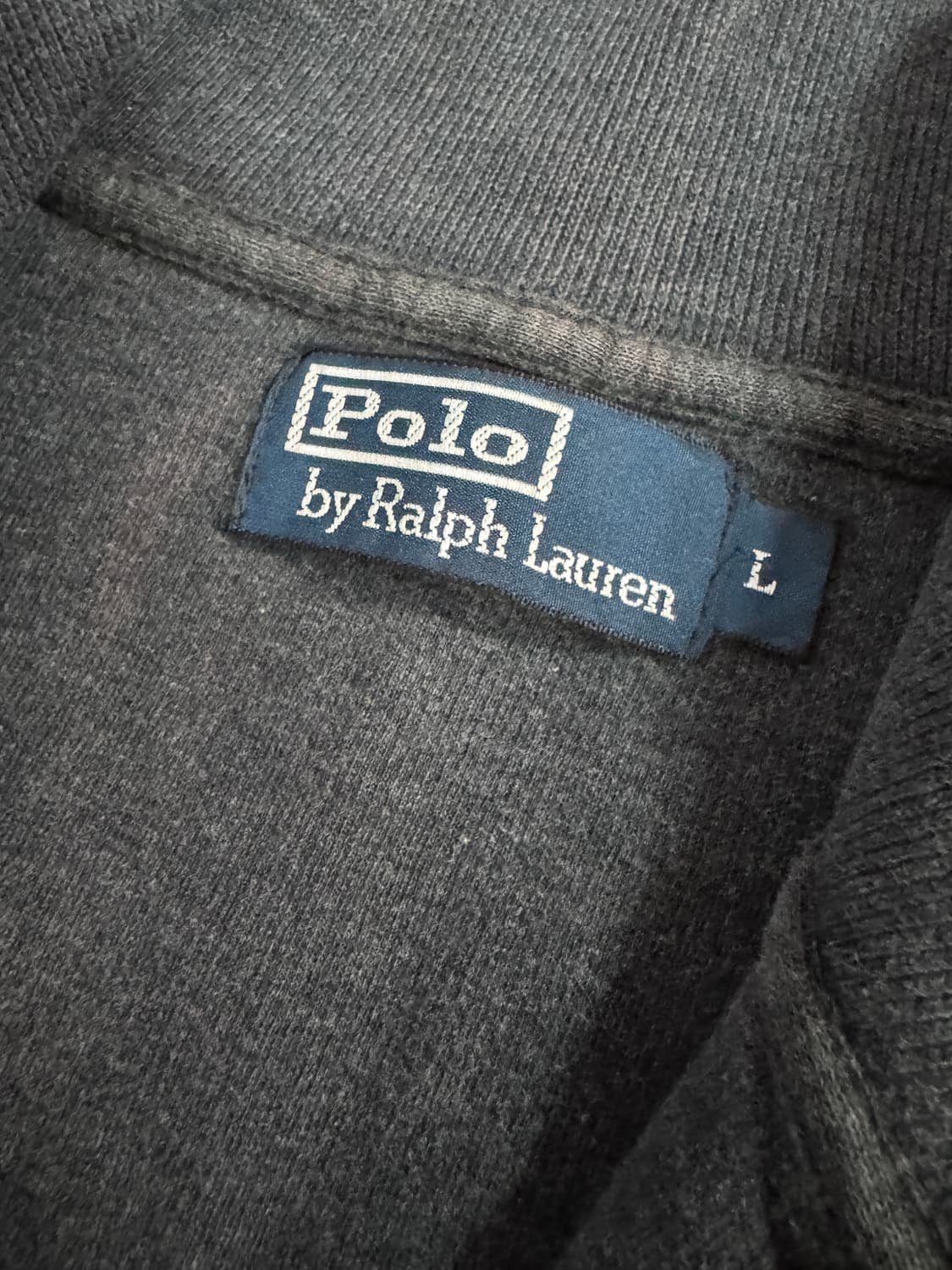 정품 폴로 랄프로렌 하프 집업 코튼 니트 L 차콜그레이 상품이미지3