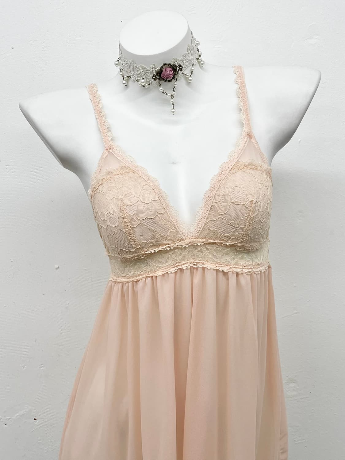 피치 시어 레이스 슬립 상품이미지2