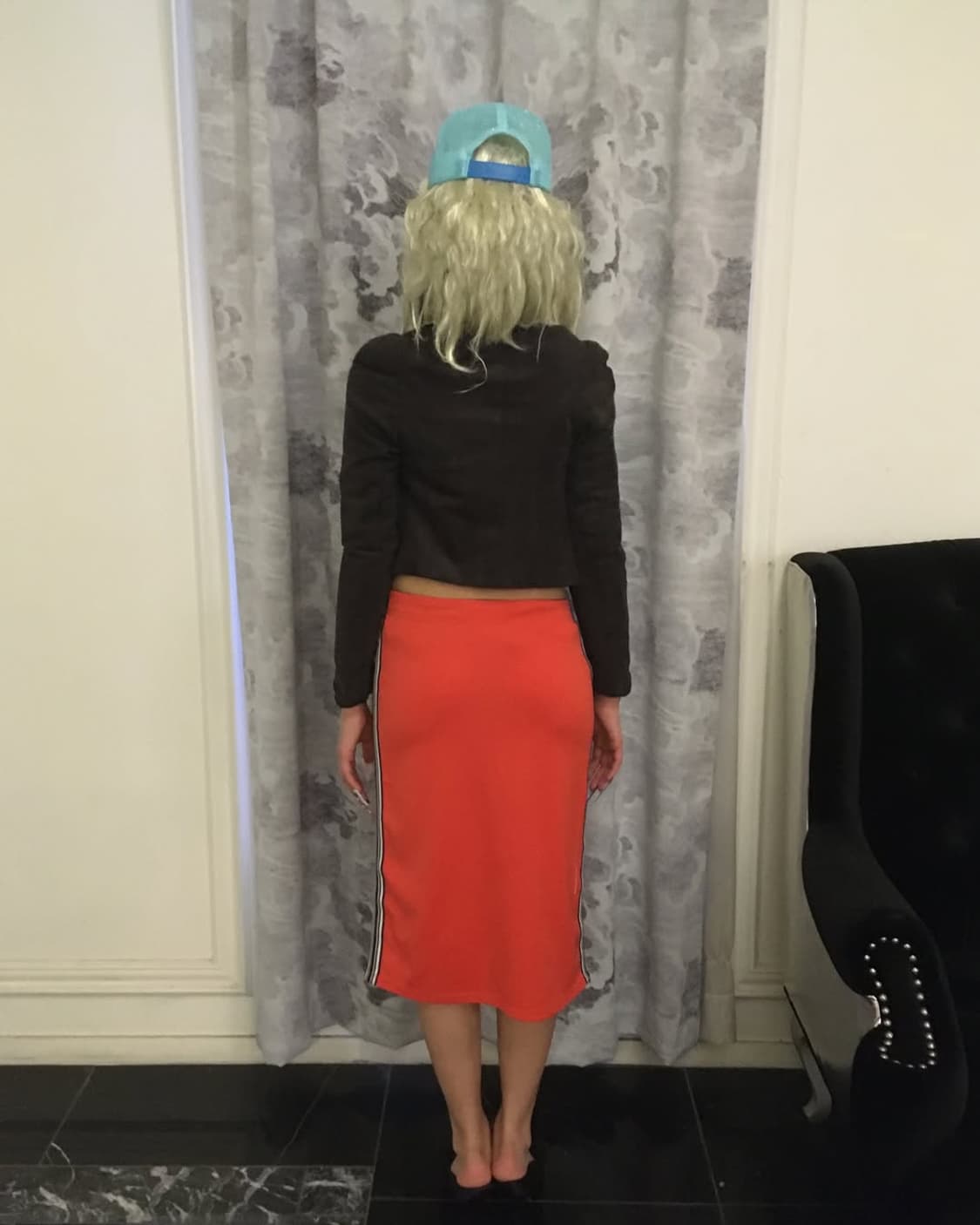 Red track long skirt 상품이미지7