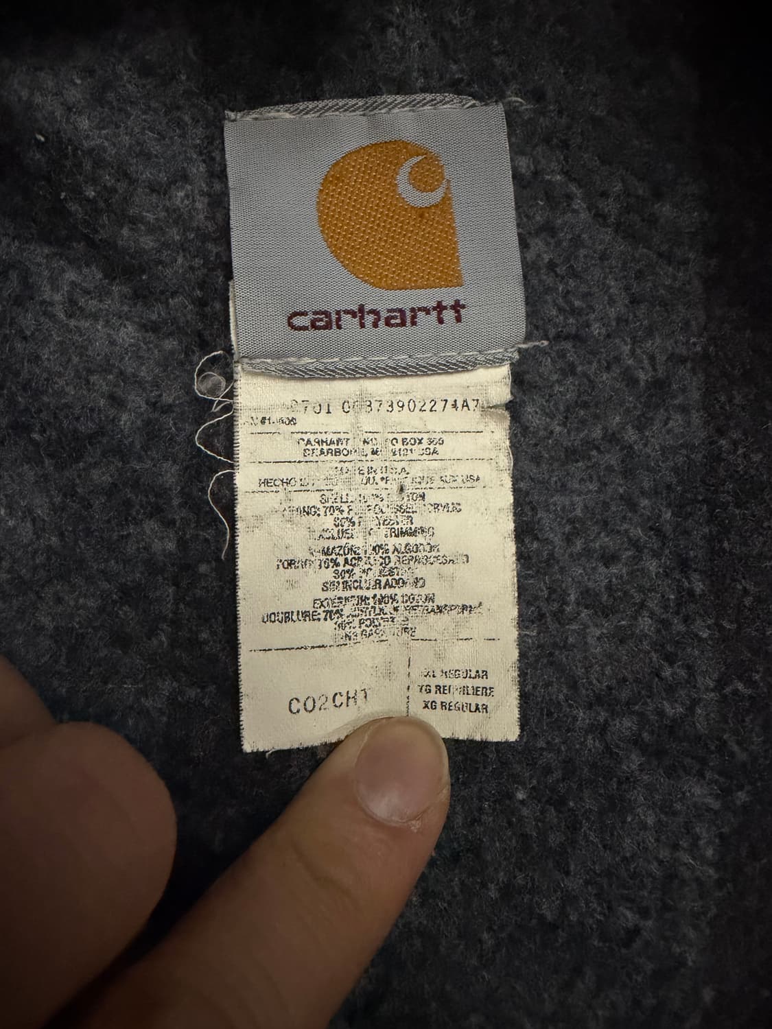 [칼하트] 00s C02 CHT 트래디셔널 코트 체스트넛 XL (후드O) 상품이미지4