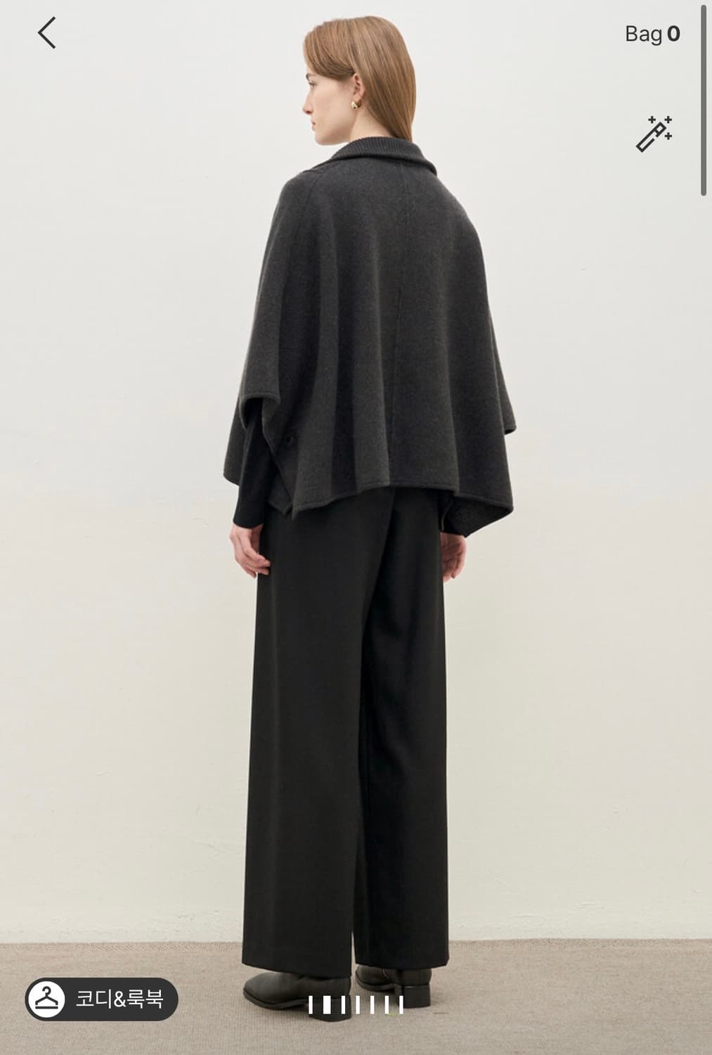 더캐시미어 인기 케이프 니트 차콜그레이 상품이미지8