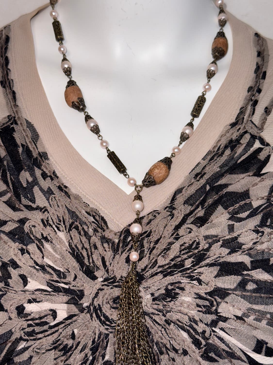 Antique oriental beads chain tassel 목걸이 상품이미지5