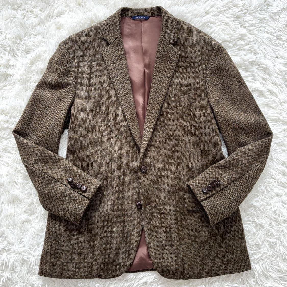 브룩스브라더스 브라운 헤링본 트위드 자켓 상품이미지2