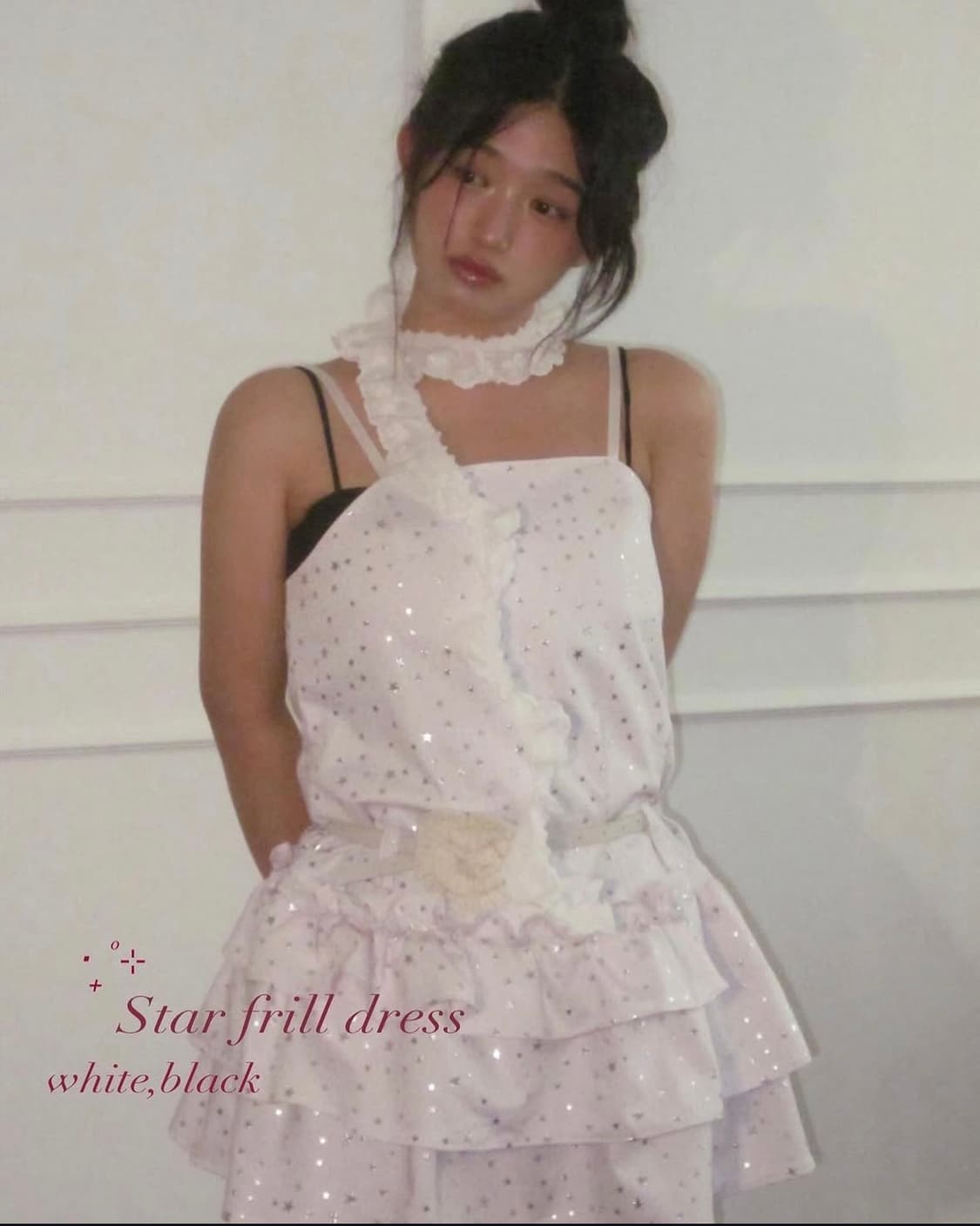 플러피하우스 스타 프릴 드레스(화이트) 상품이미지1