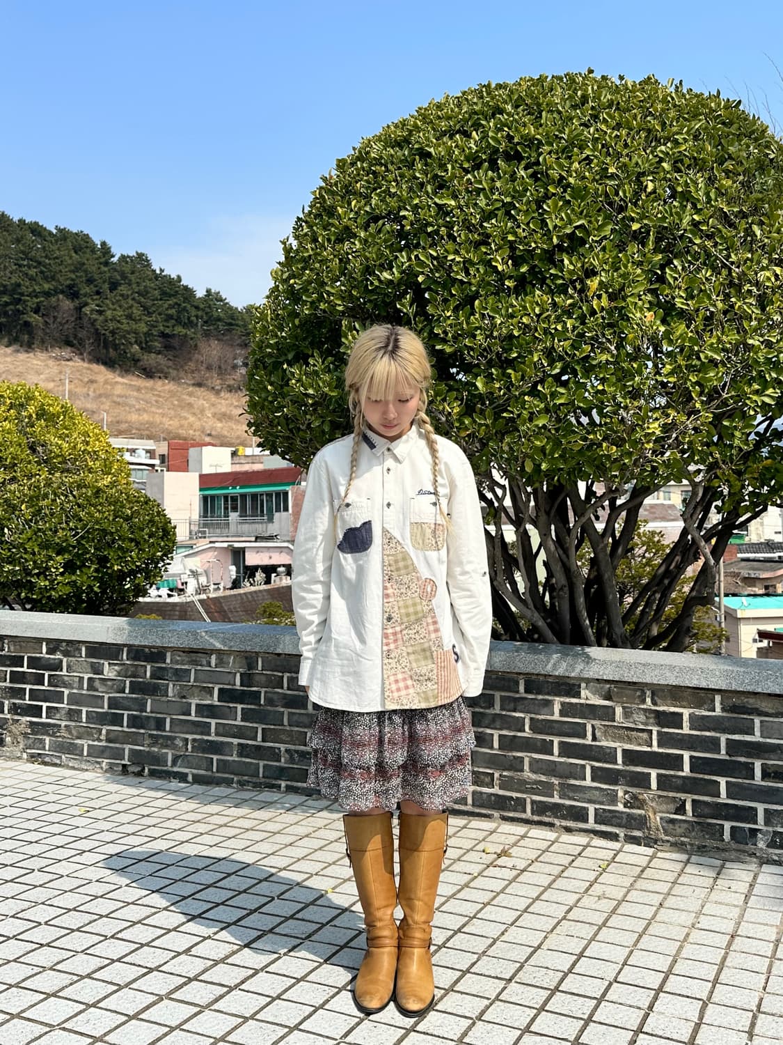 드럭스토어 패치워크 자수 셔츠 상품이미지1