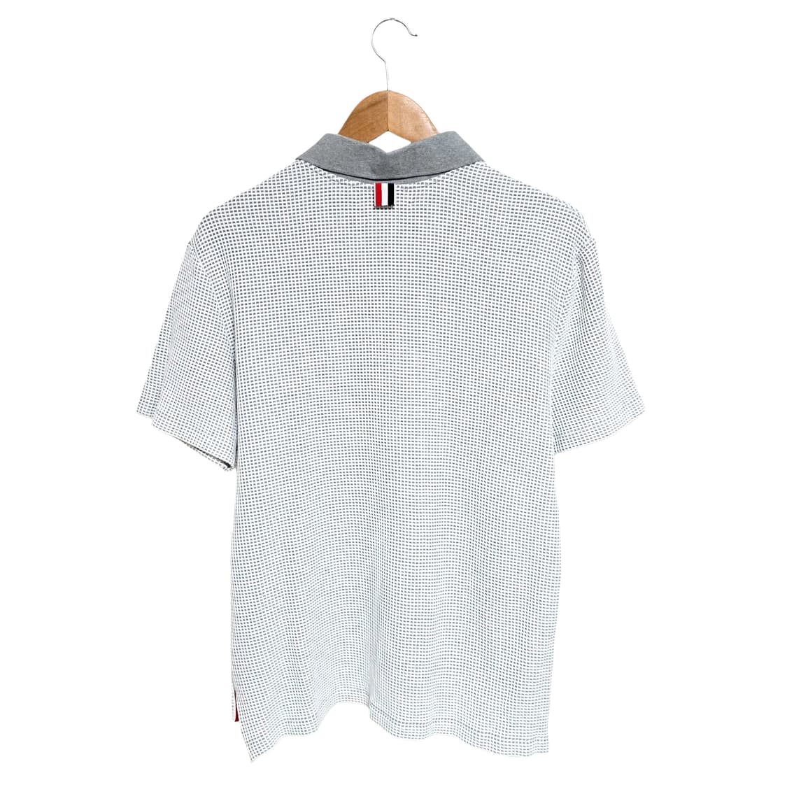 톰브라운 텍스쳐 바이컬러 반팔 카라티셔츠 상품이미지2