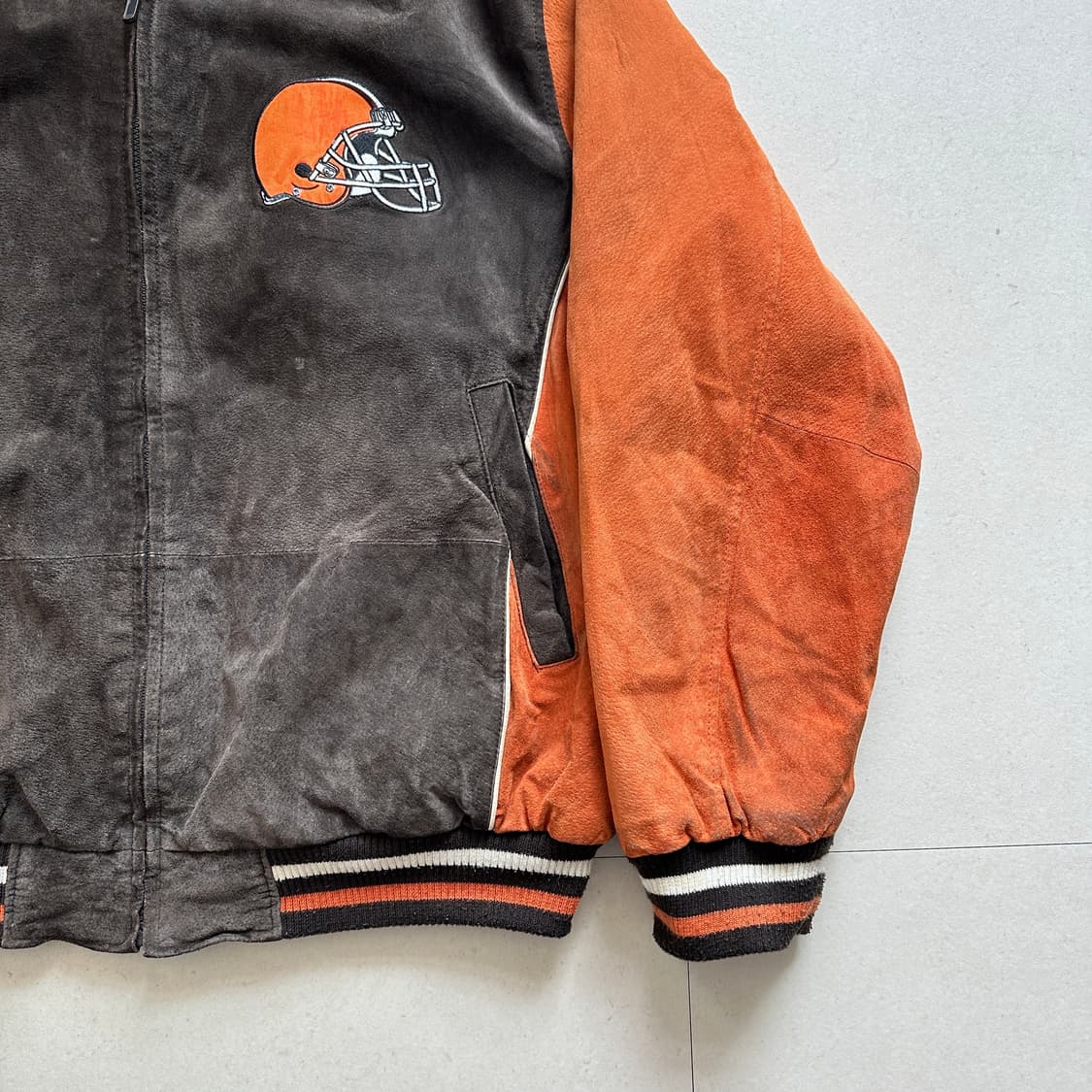 NFL 브라운스 G-III 리얼레더 바시티 자켓 XL 상품이미지3