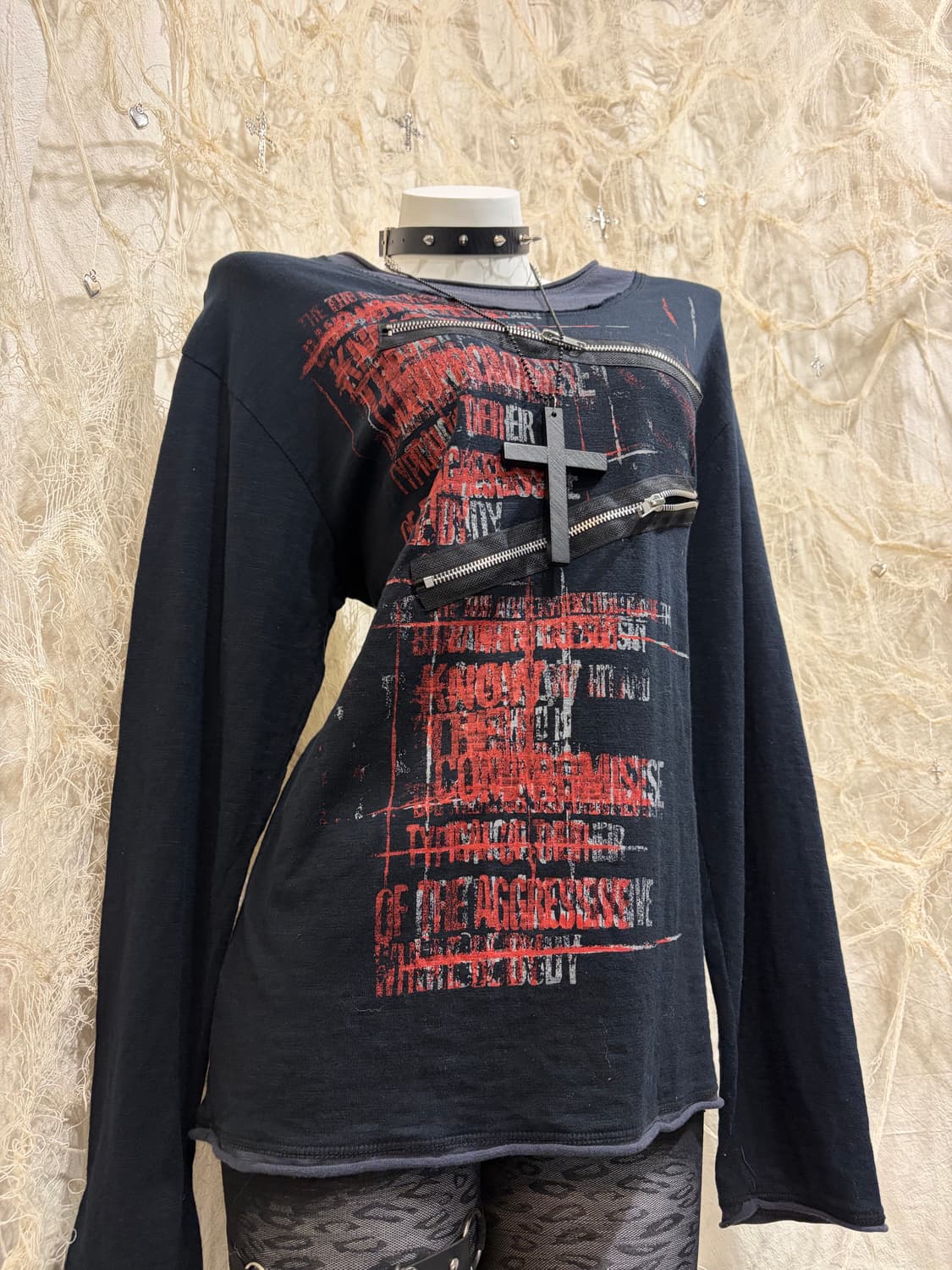punk zipper blood Layered long sleeve 상품이미지4