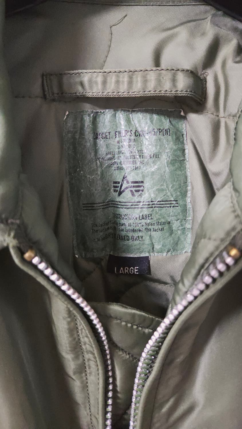 (착샷) 알파인더스트리 cwu-45 p 세이지 상품이미지5