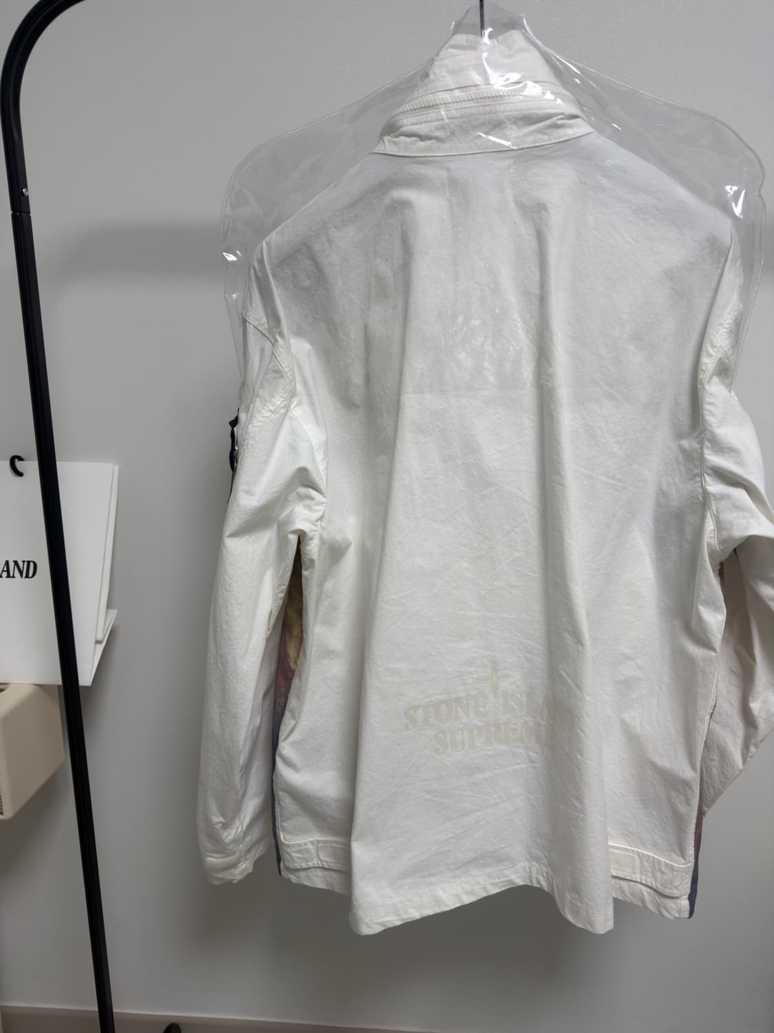 [1회착, L] 슈프림x스톤아일랜드 코튼 코드라 쉘 자켓 모나리자 화이트 상품이미지2
