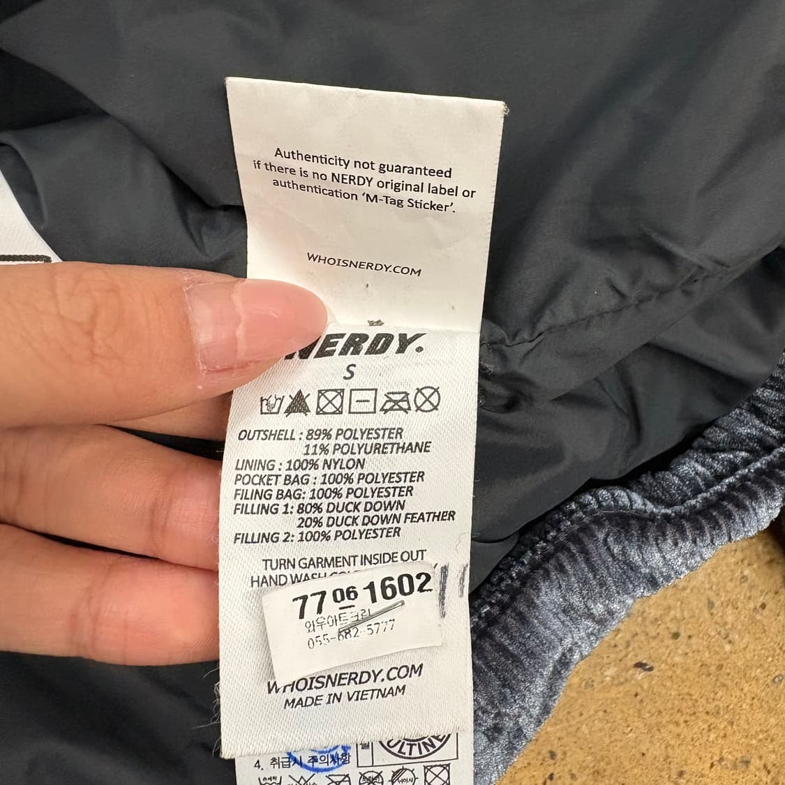 [정품/S] 널디 코듀로이 벨벳 덕다운 패딩 b18 상품이미지7