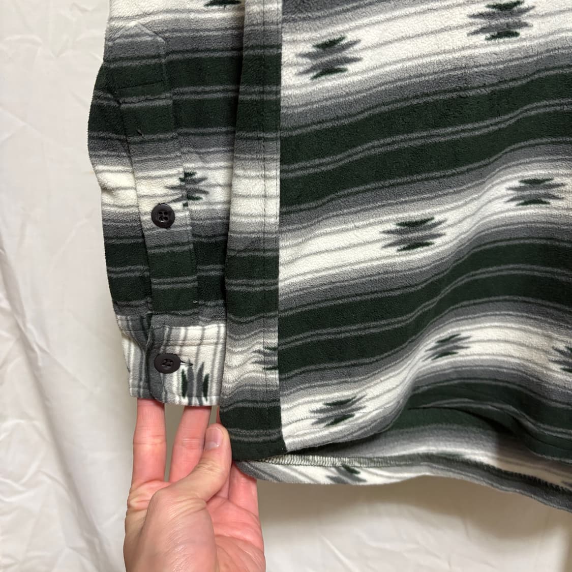 유니클로 에스닉 패턴 플리스 셔츠 / 딥그린, XL 상품이미지5