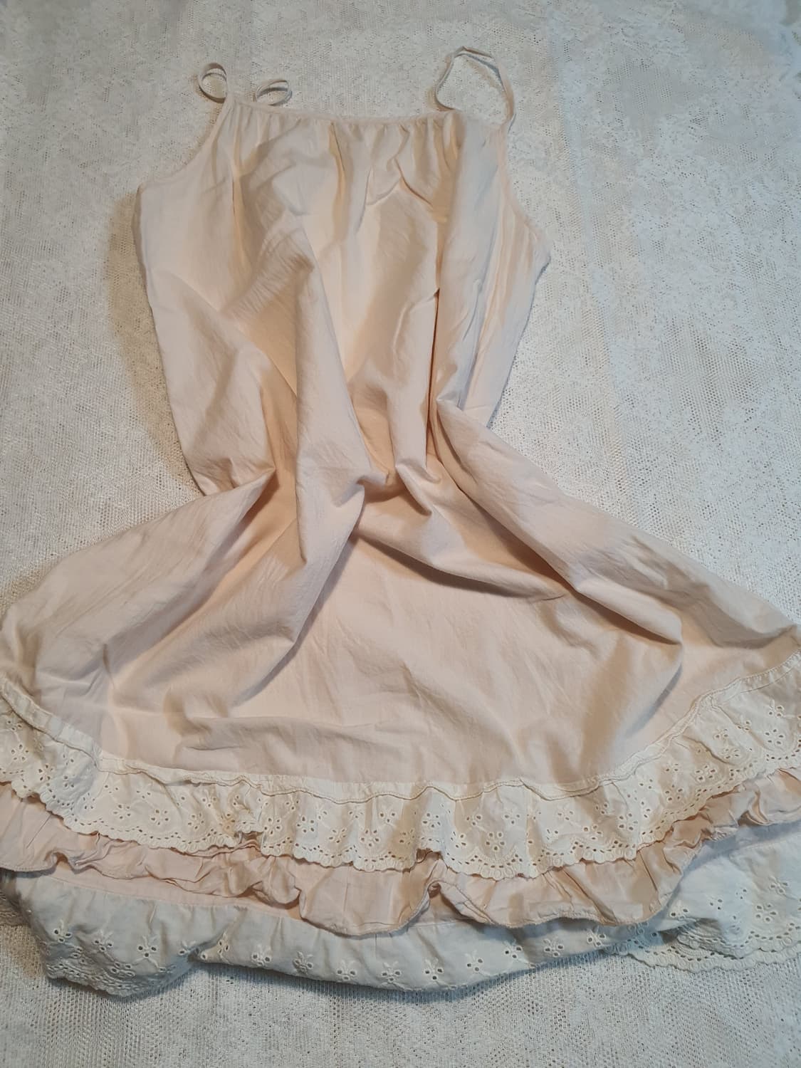 [모리걸] 레이스 롱 슬립 원피스 아이보리 상품이미지6