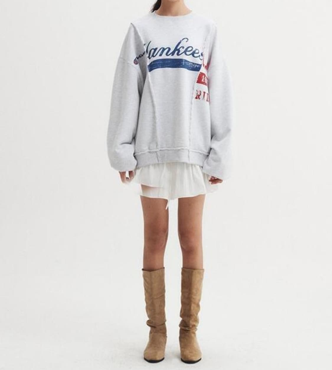 [M]DNSR 디앤써 리워크 스웻 맨투맨 그레이 상품이미지4