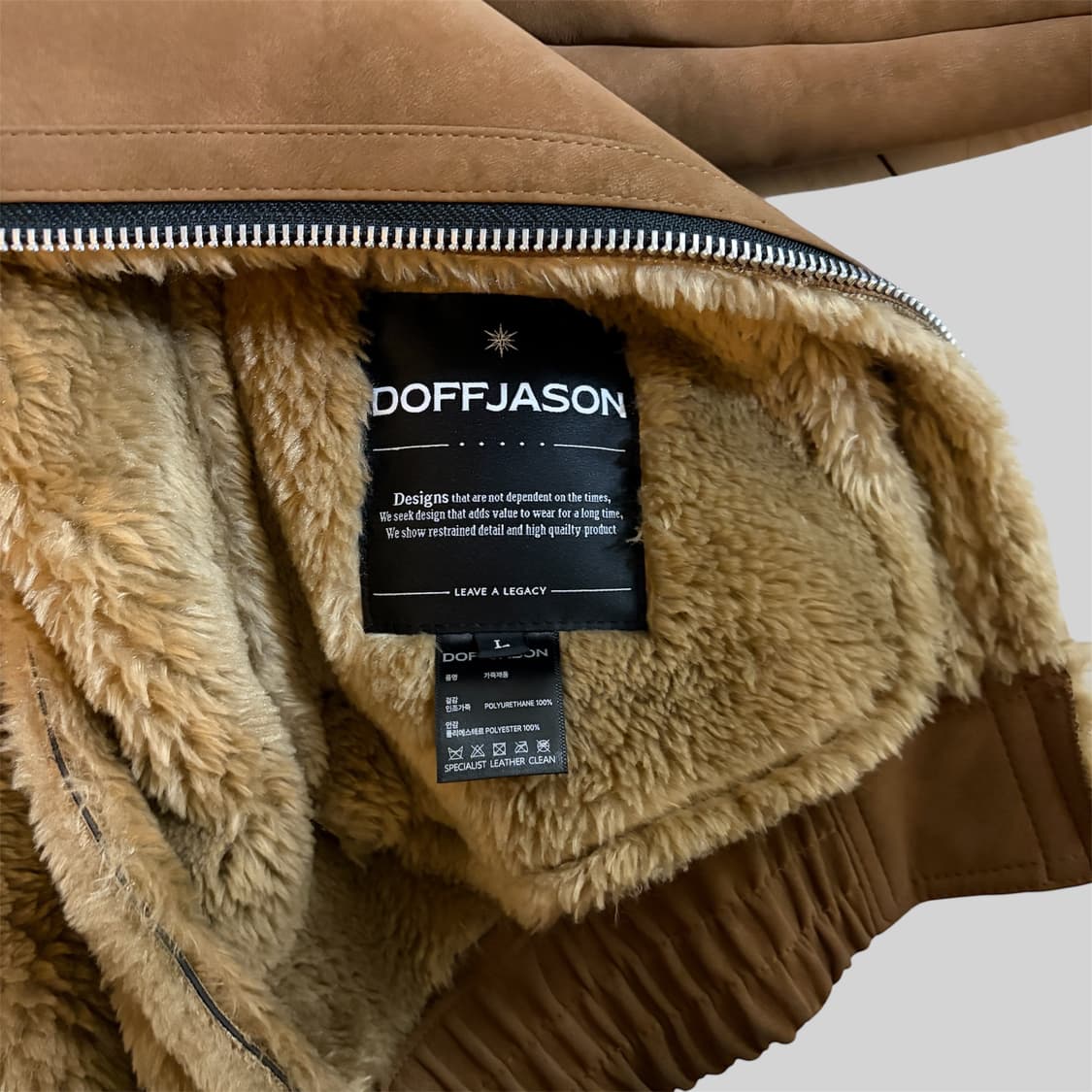 도프제이슨 하이넥 무톤 자켓 카멜 L 상품이미지4