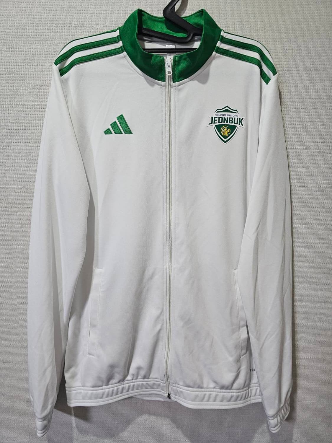 아디다스 전북현대 화이트 트랙탑 유니폼 트랙 자켓 95 / M 상품이미지1
