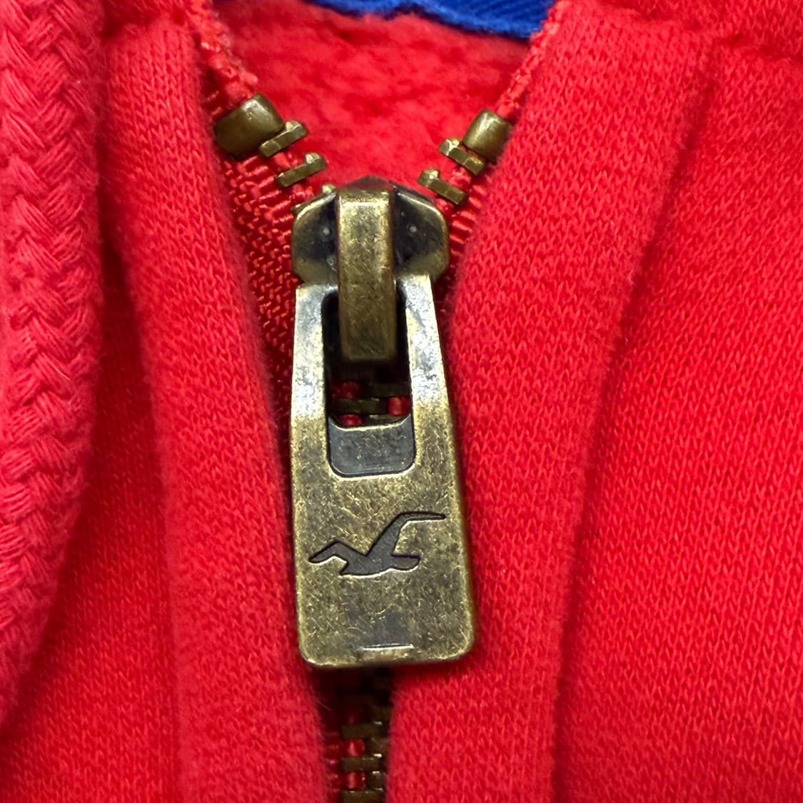 홀리스터 로고 레드 후드집업 상품이미지8