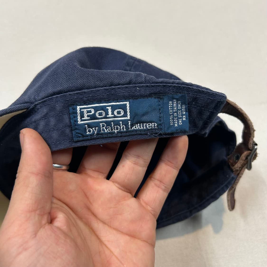 폴로 랄프로렌 네이비 볼캡 모자 가죽스트랩 정품 상품이미지7