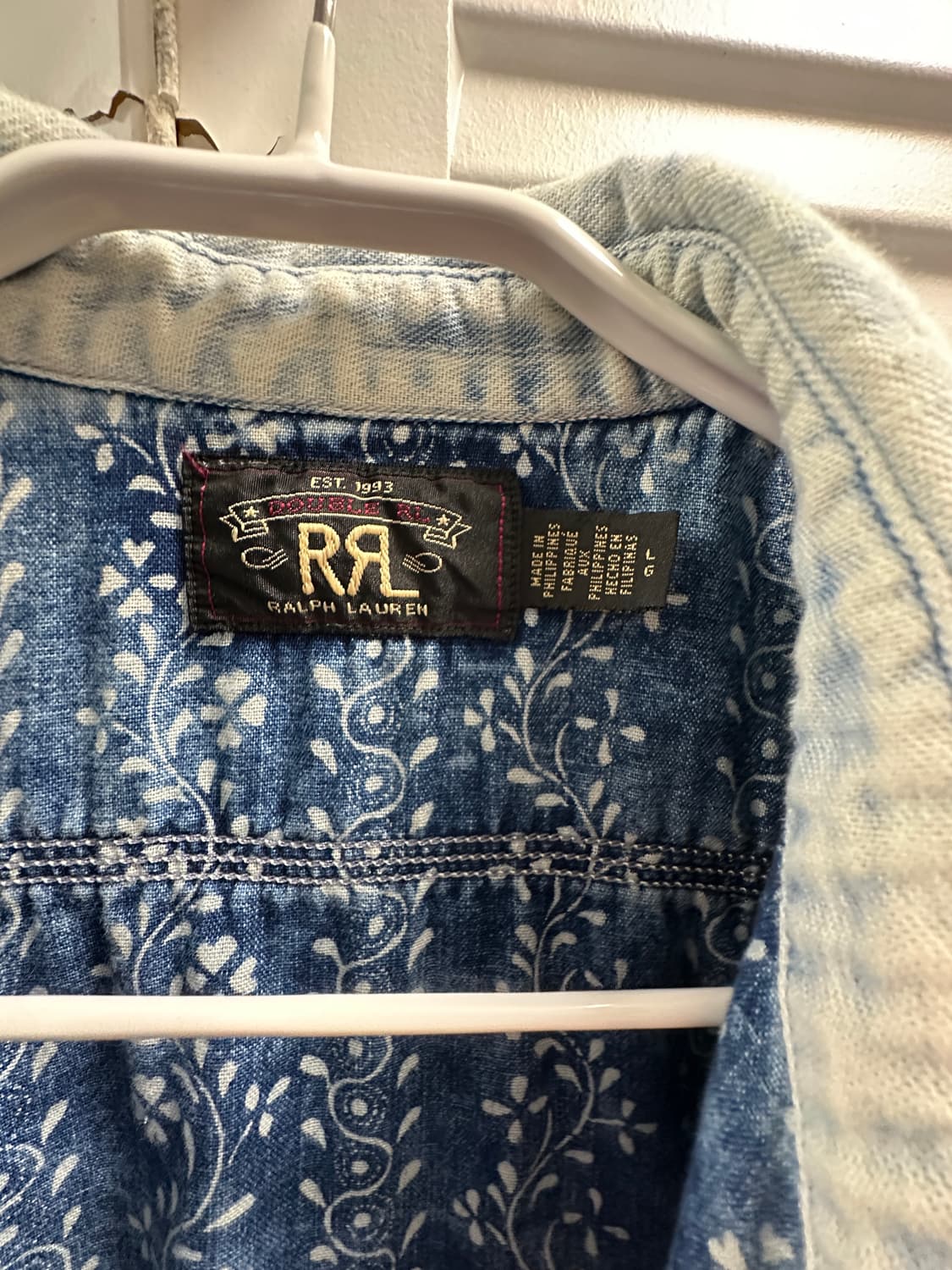 rrl 인디고 스트라이프 더블페이스 워크셔츠 L 상품이미지3
