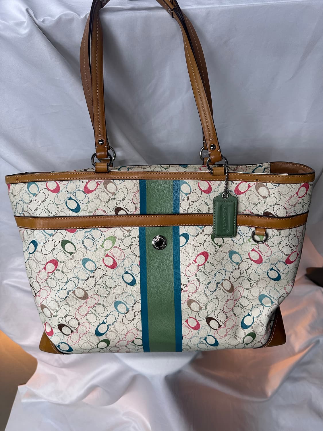 🧳Coach 첼시 헤리티지 스트라이프 토트백 상품이미지1