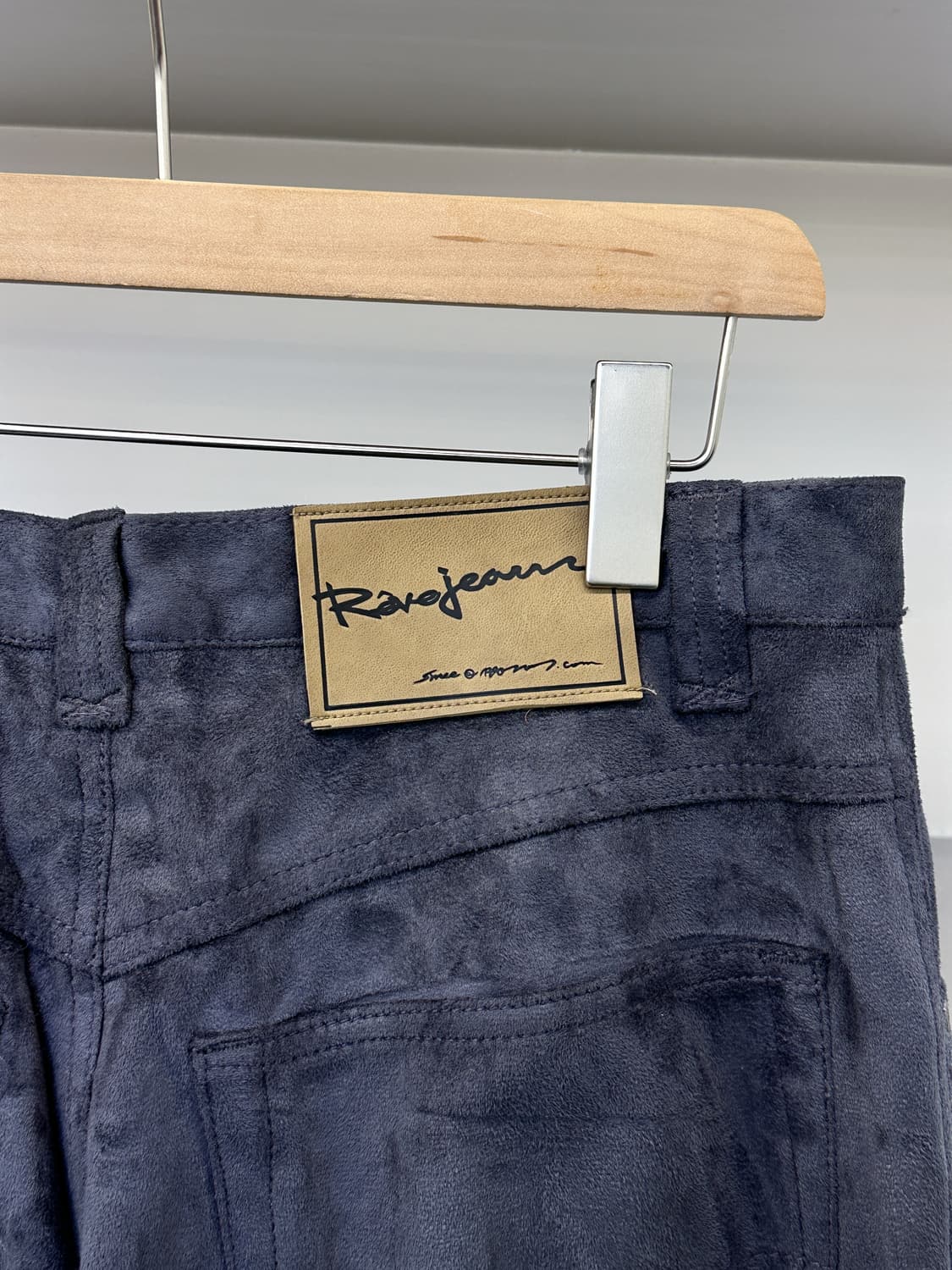 레베 진스 포우 스웨이드 힙합 와이드 팬츠(블루 그레이) 상품이미지5