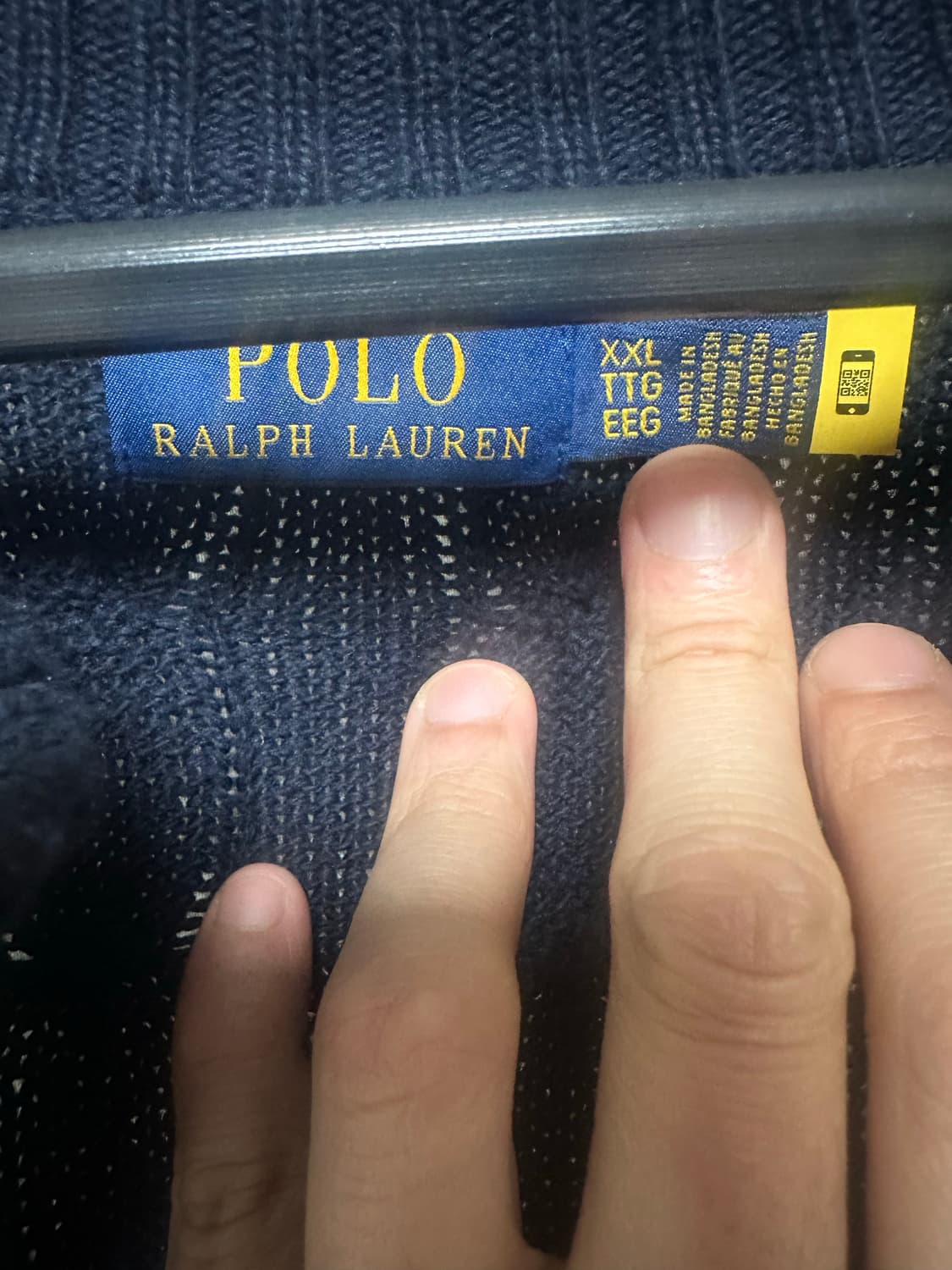 no.183 폴로 랄프로렌 네이비 꽈배기 니트집업 xxl 상태s급 상품이미지3