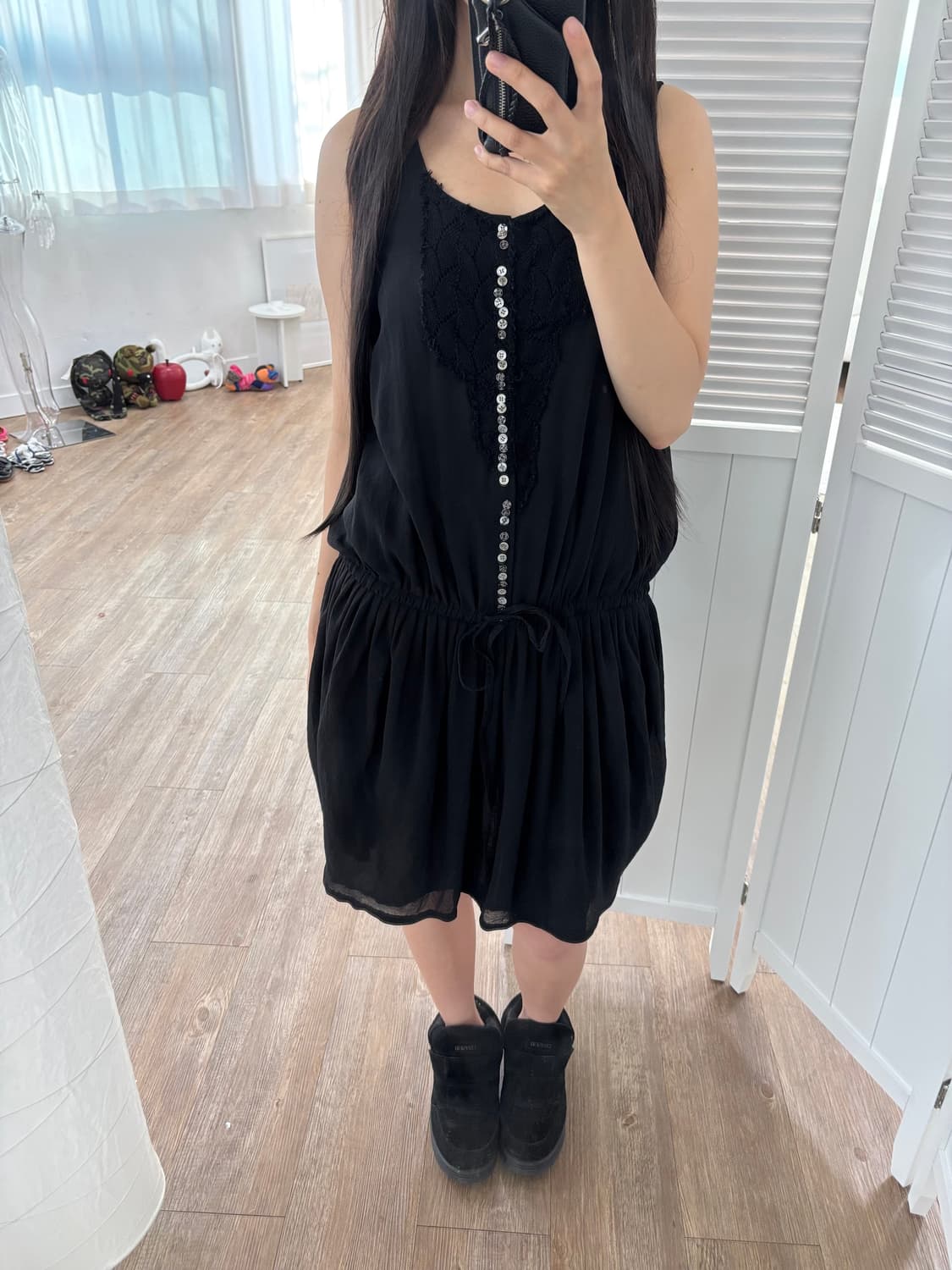 수나오 쿠와하라 버튼 원피스 상품이미지3