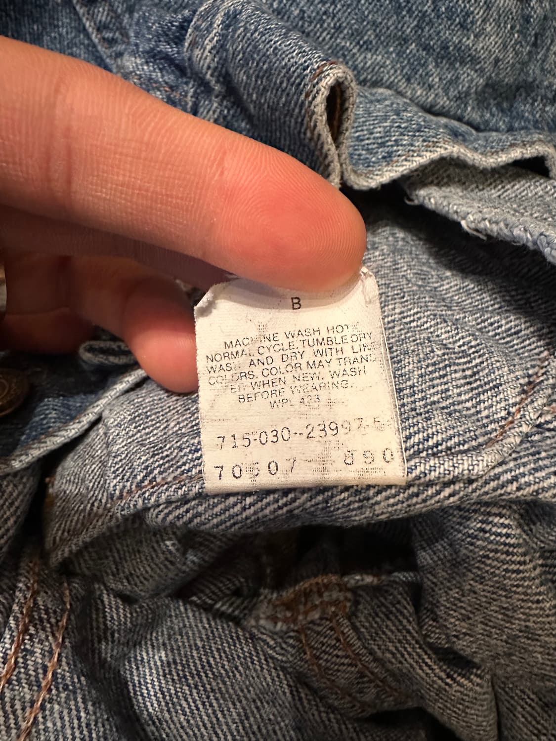 90s USA 빈티지 리바이스 70507 3세대 데님 트러커 자켓 상품이미지8