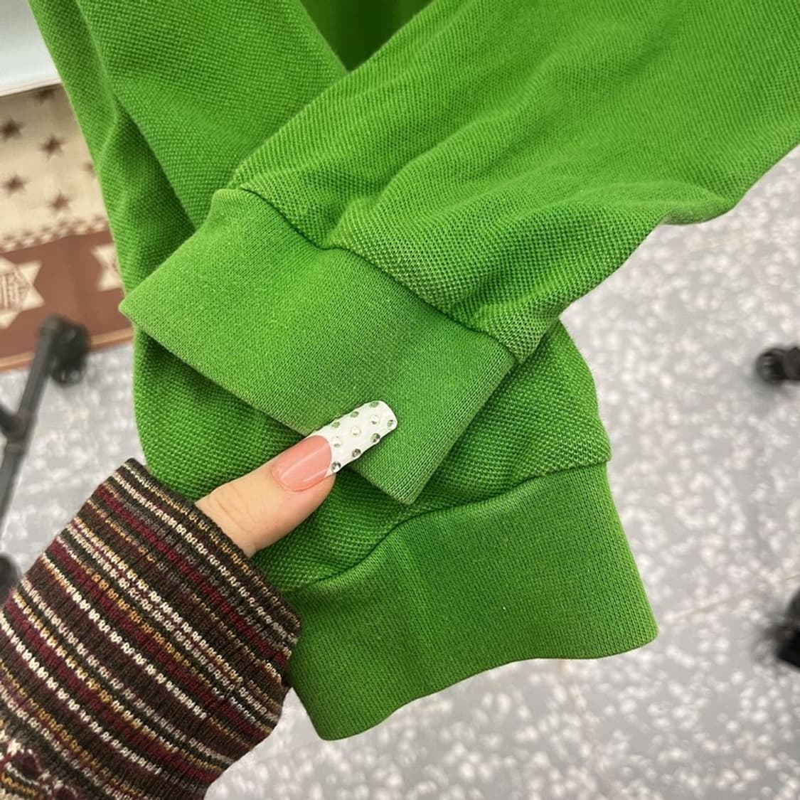 버버리 빈티지 캐주얼 레트로 그린 카라 롱슬리브 XL C10226 상품이미지7