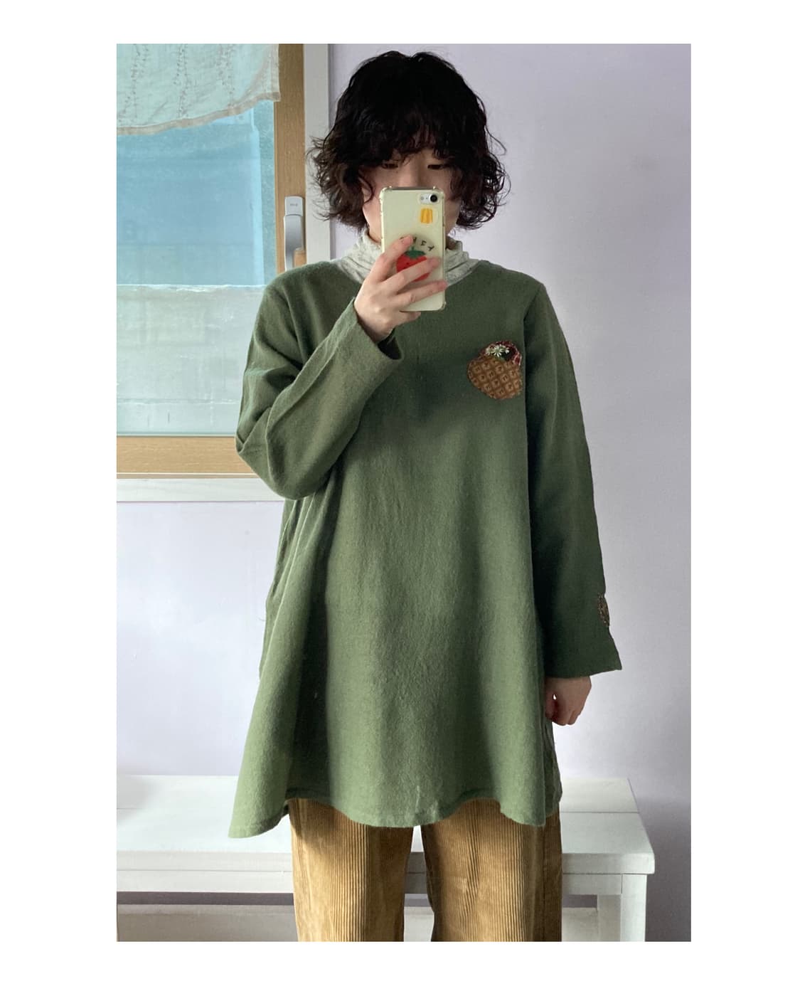 미지 수제패치 울 블라우스 상품이미지3