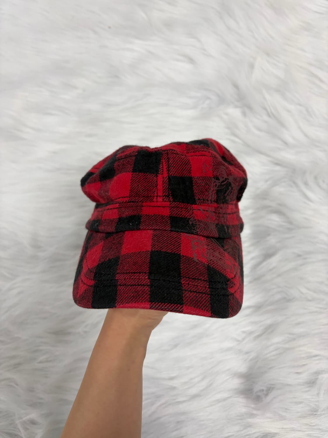 00s 레드 타탄 체크 펑크 캡 나나깔  상품이미지4