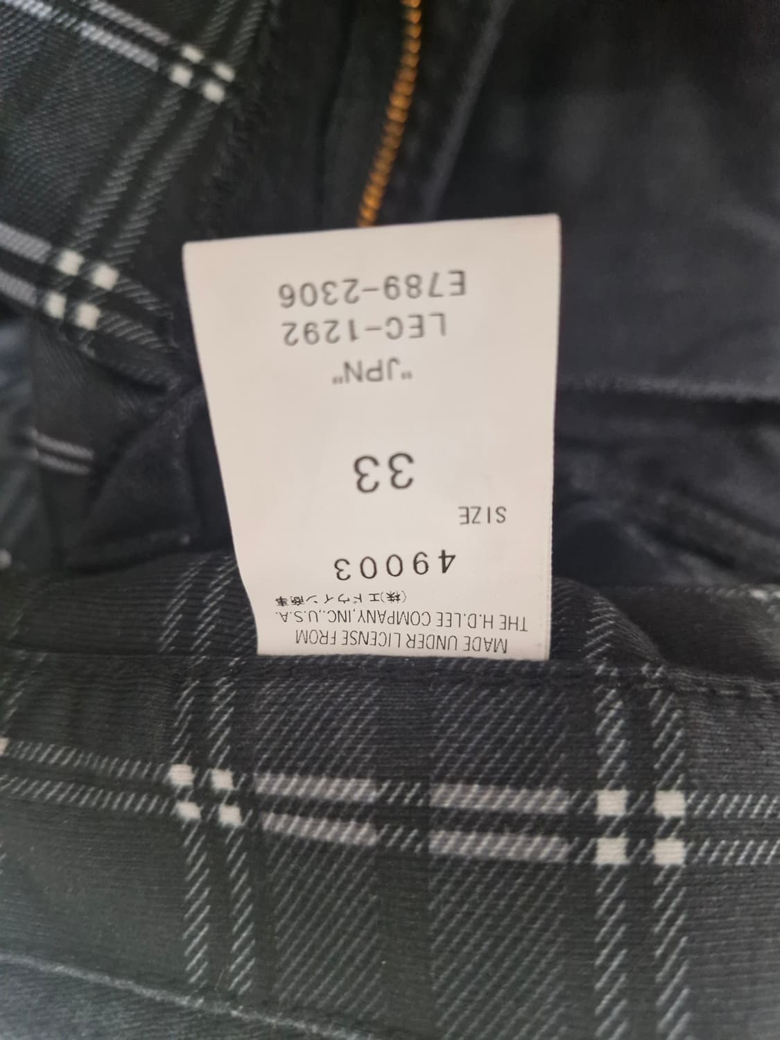 Lee riders 안감 체크무늬팬츠 상품이미지4