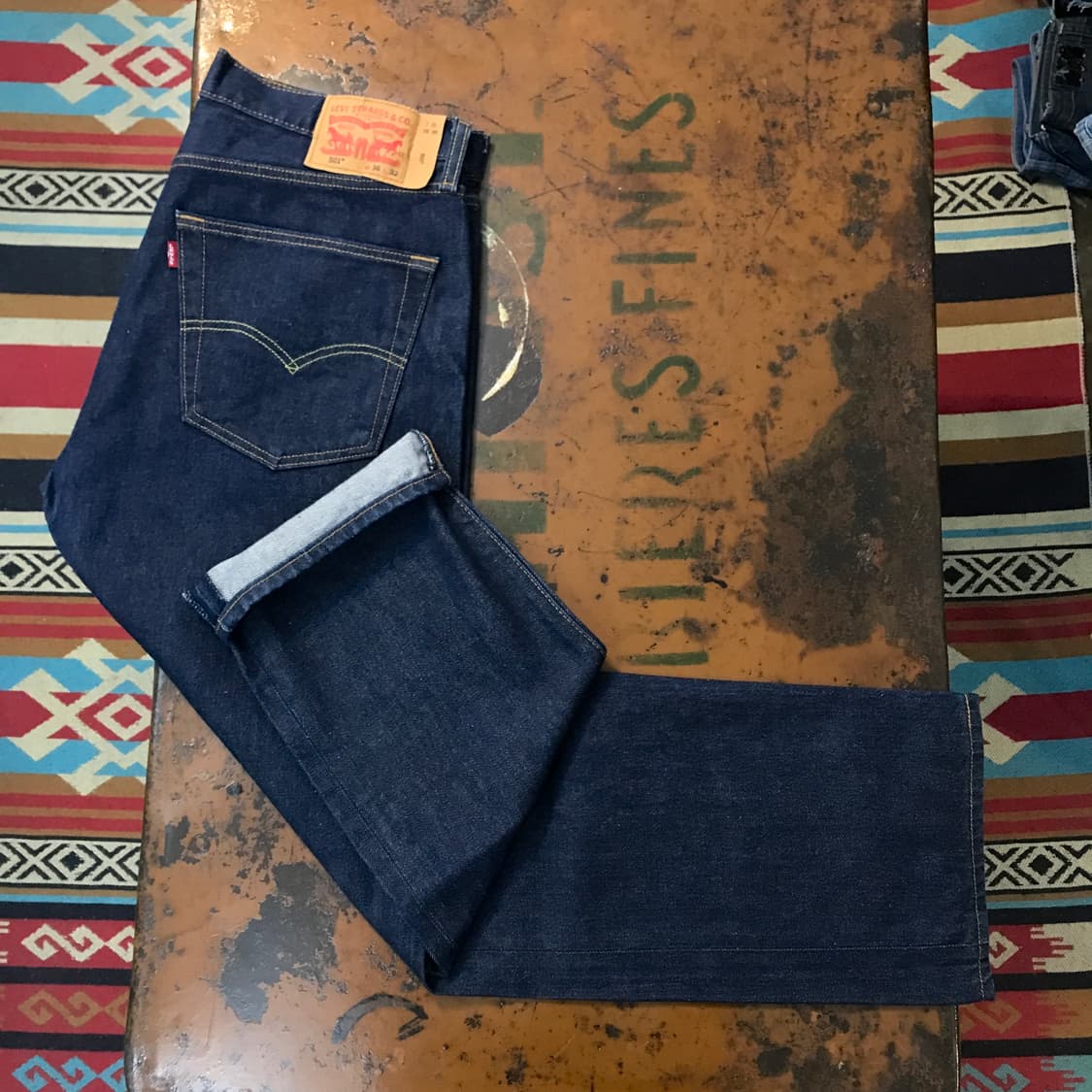 리바이스 501 진청 인디고 생지 데님 팬츠 허리 35 36 사이즈 상품이미지2