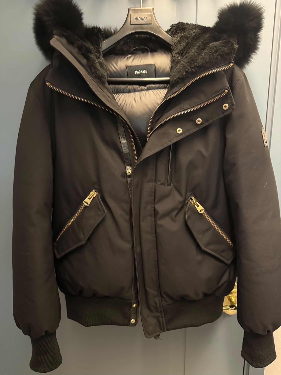 맥케이지 딕슨 블랙 금장 패딩 40 상품이미지1